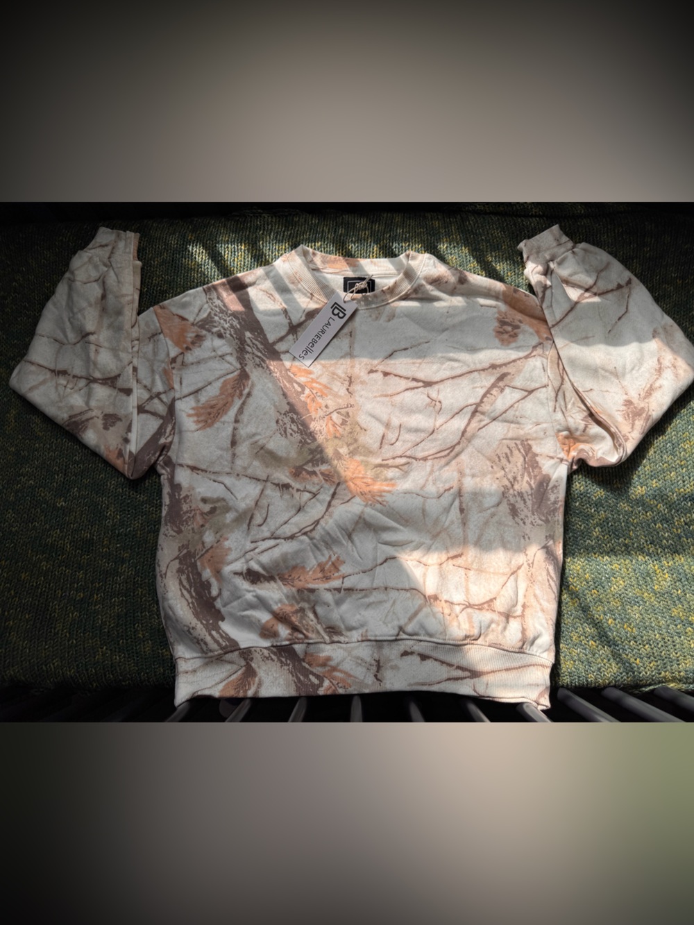 Women's White Camo  Crewneck Sweatshirt/Joggers Set